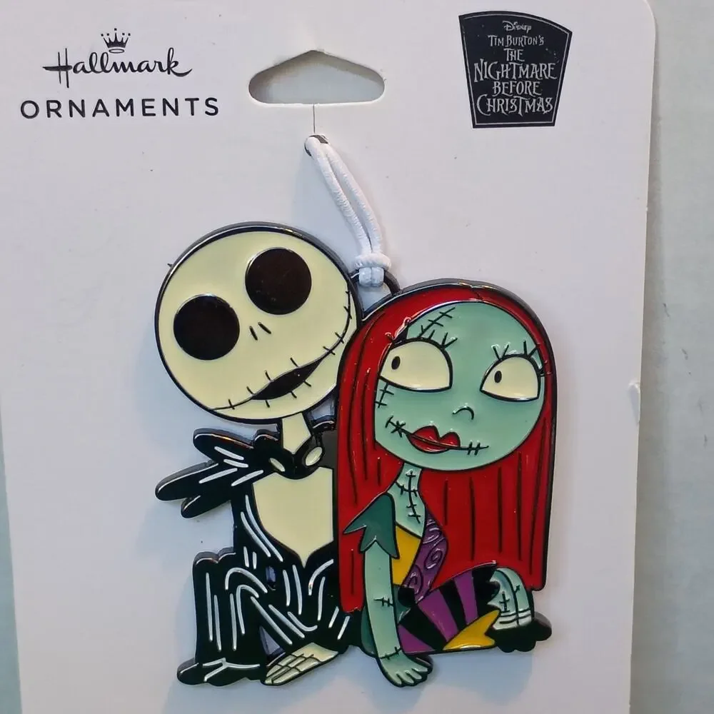 2022 Hallmark Ornament Enamel Metal The Nightmare Before Christmas Jack & Sally